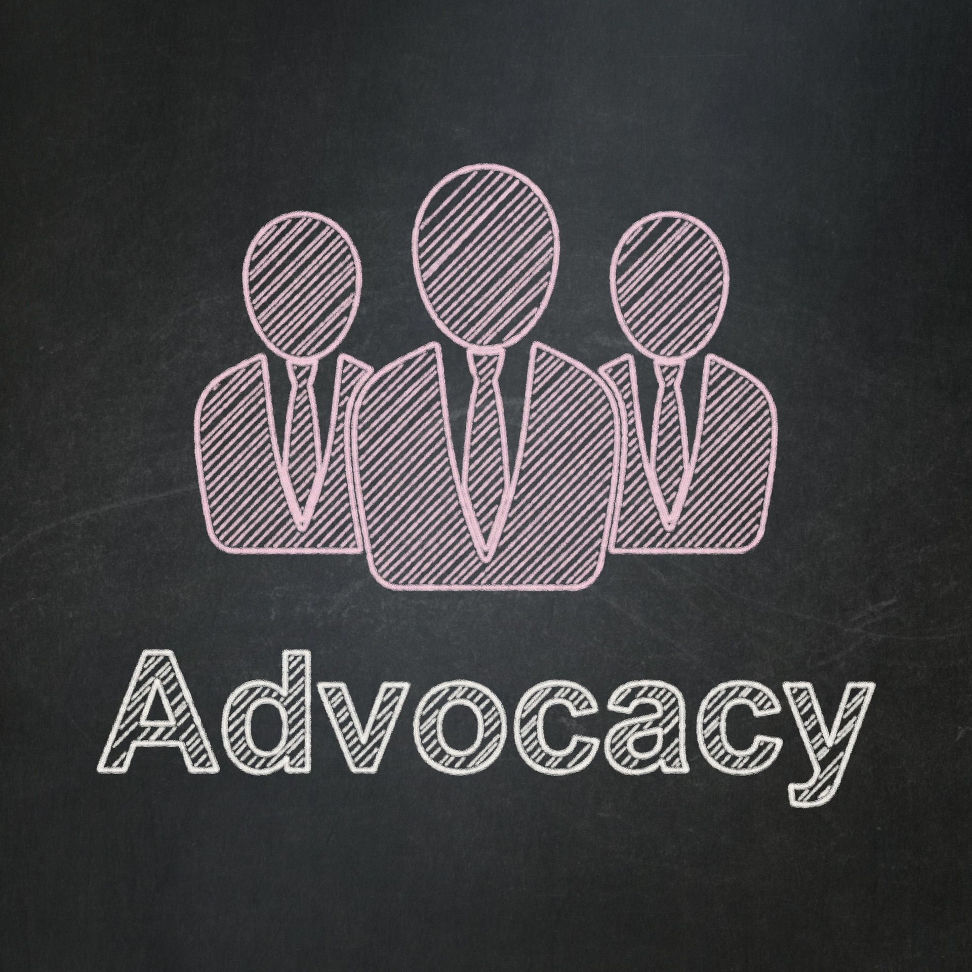 Law concept: Business People and Advocacy on chalkboard background