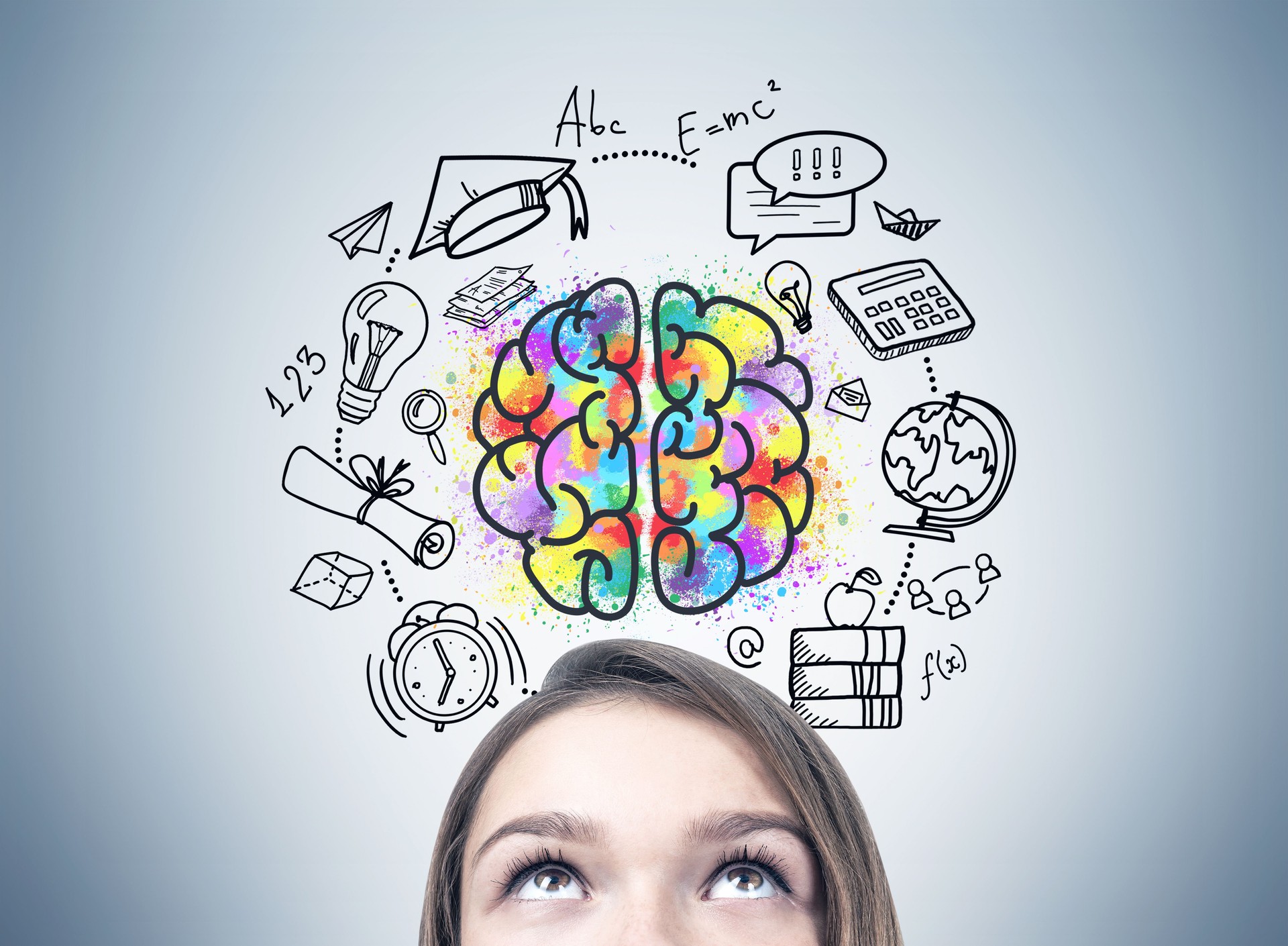 Girl s head and an education idea